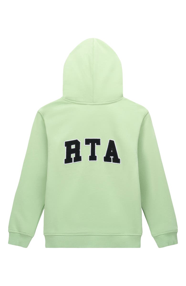 RtA Kids' Eden Collegiate Logo French Terry Hoodie, Alternate, color, Green Collegiate