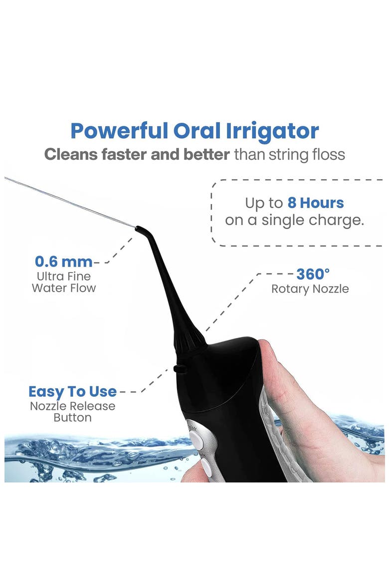 Home Dental Center Rechargeable Electric Power Toothbrush & Smart Water Flosser Set, Alternate, color, BLACK