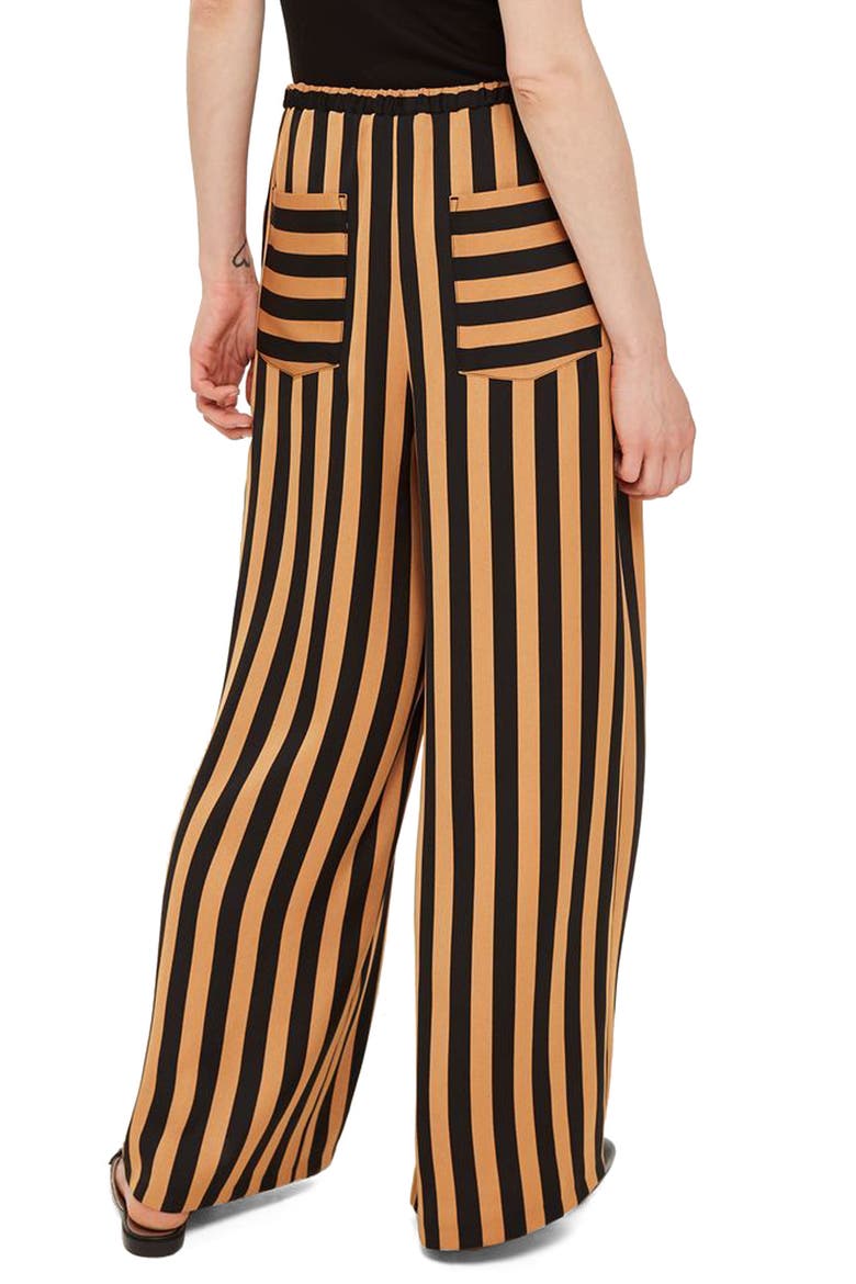 Stripe Wide Leg Trousers, Alternate, color, BLACK MULTI