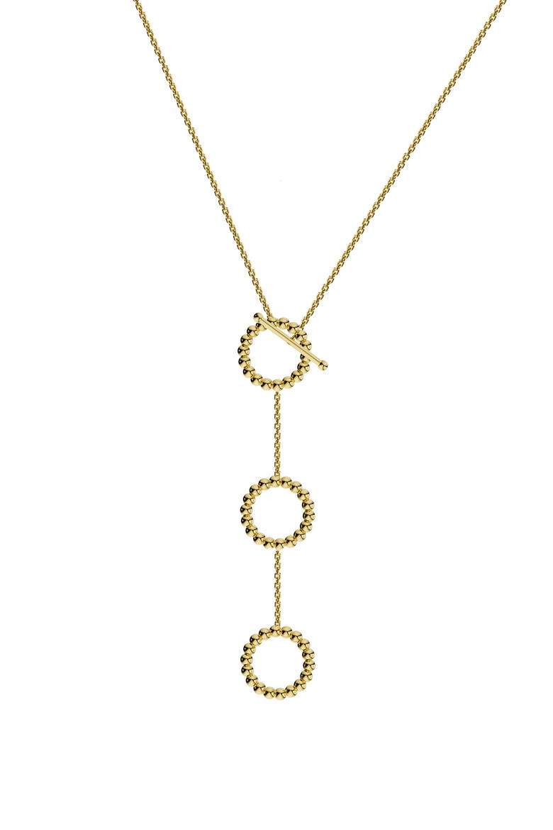 Triple Circle Drop Lariat Necklace, Main, color, GOLD