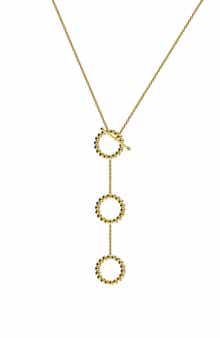 GABI RIELLE Triple Circle Drop Lariat Necklace