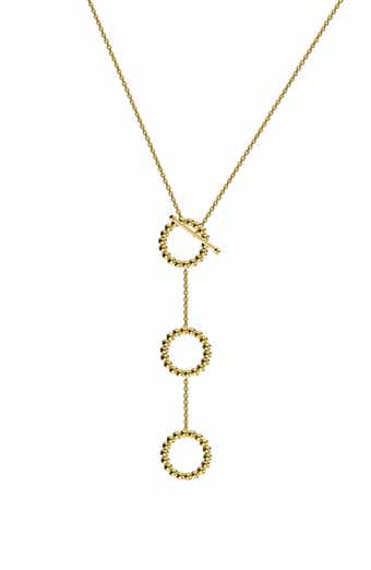 Triple Circle Drop Lariat Necklace