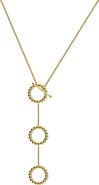 GABI RIELLE Triple Circle Drop Lariat Necklace