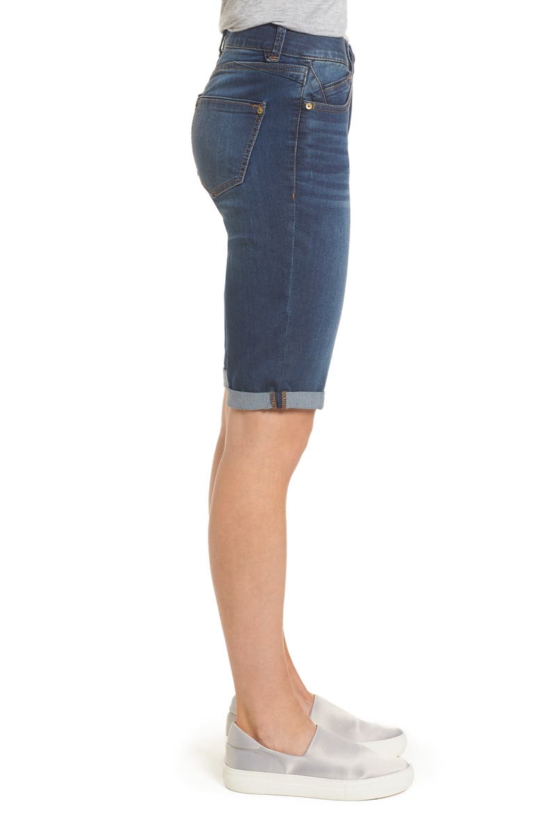 Cuffed Denim Shorts (Nordstrom Exclusive), Alternate, color, BLUE