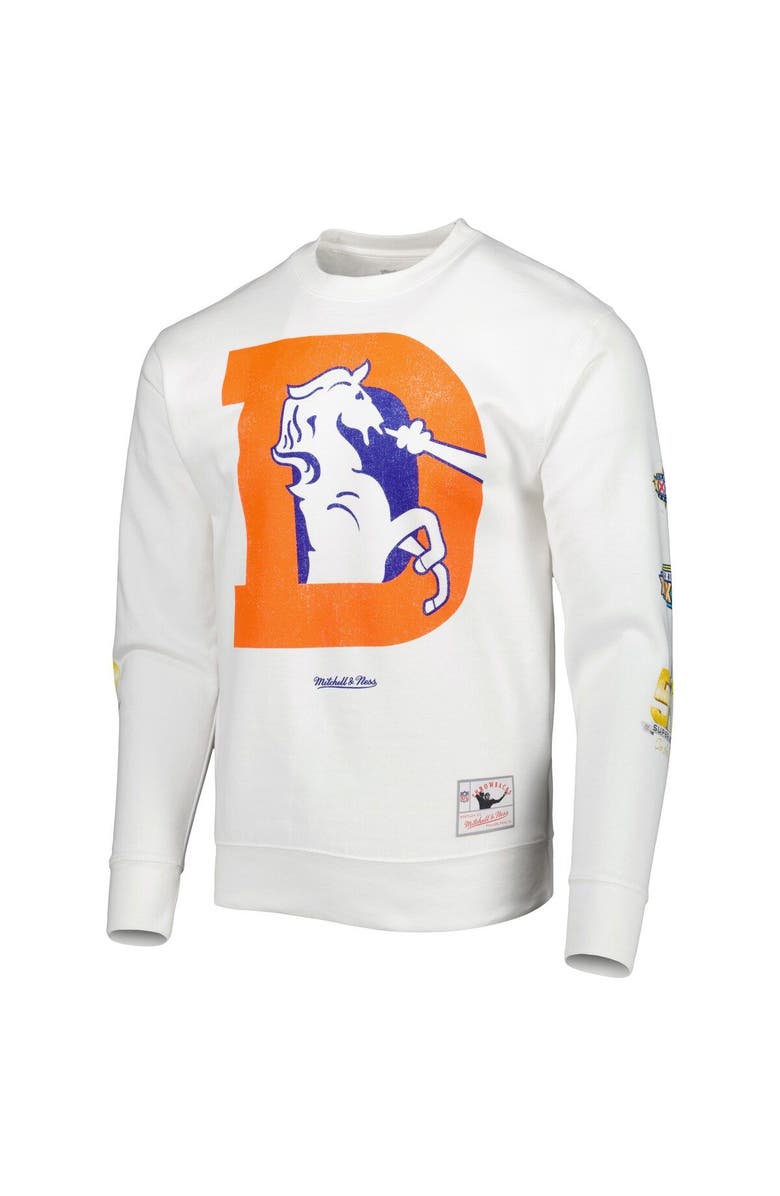Mitchell & Ness Men's Mitchell & Ness White Denver Broncos Rings VIP Champions Pullover Sweater, Alternate, color, 