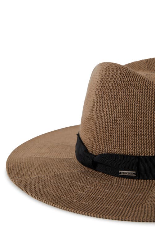 Brixton Lyons Packable Fedora In Dark Tan/black