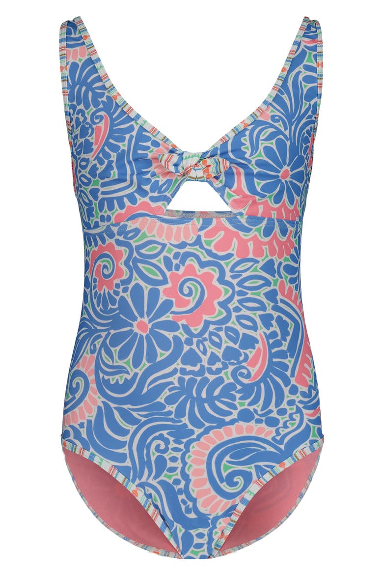 Kids' Cascais Cutout One-Piece Swimsuit, Main, color, SILVER LAKE BLUE