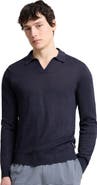 Onia Linen Johnny Polo Long Sleeve Sweater