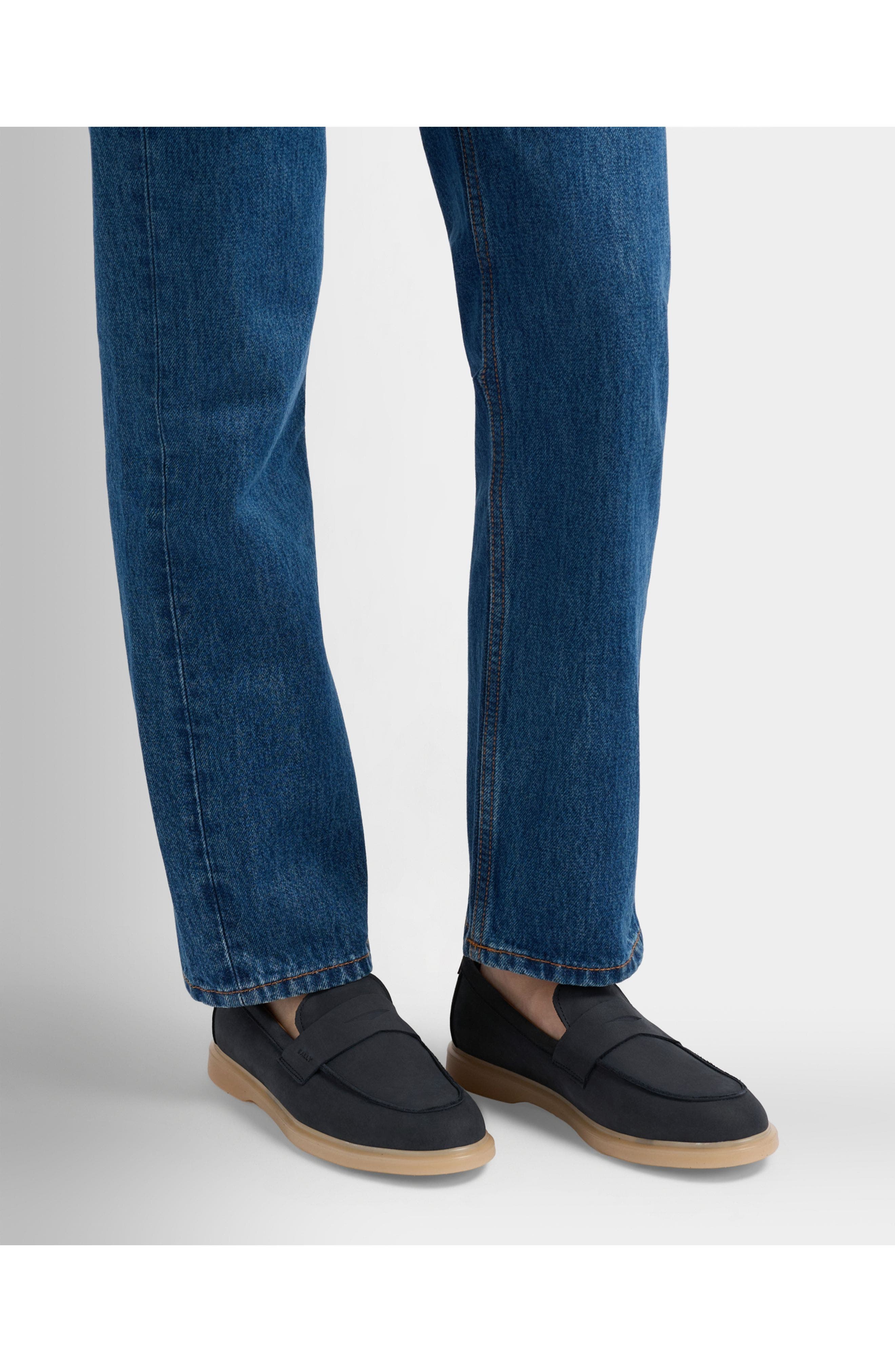 Bally Webbing Loafer in Nubuck, Alternate, color, Blue