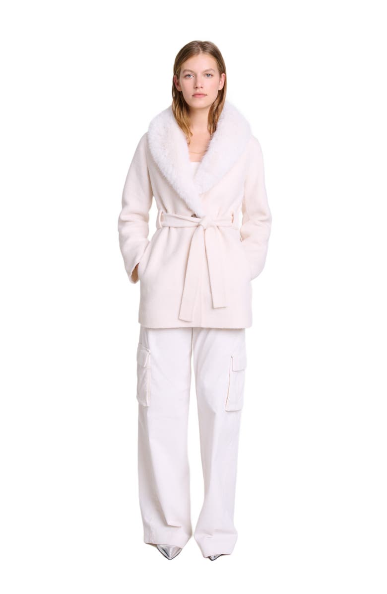 maje Belted short coat, Alternate, color,