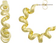 Adornia 14K Gold Plated Coiled Hoop Earrings
