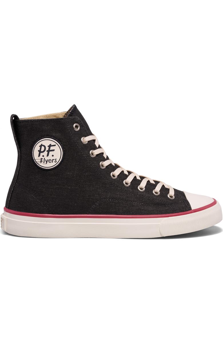 P.F. Flyers All-American High-Top Sneaker, Alternate, color, Antique Black-Crimson