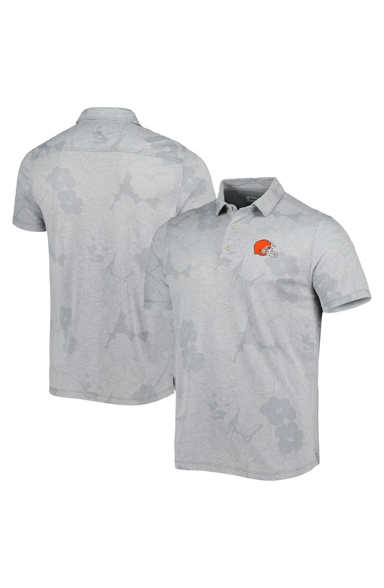 Tommy Bahama Men's Tommy Bahama Gray Cleveland Browns Miramar Blooms Polo, Main, color, Gray