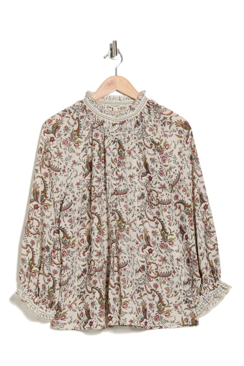 Ruffle Top, Alternate, color, WAVY BRANCH PANEL