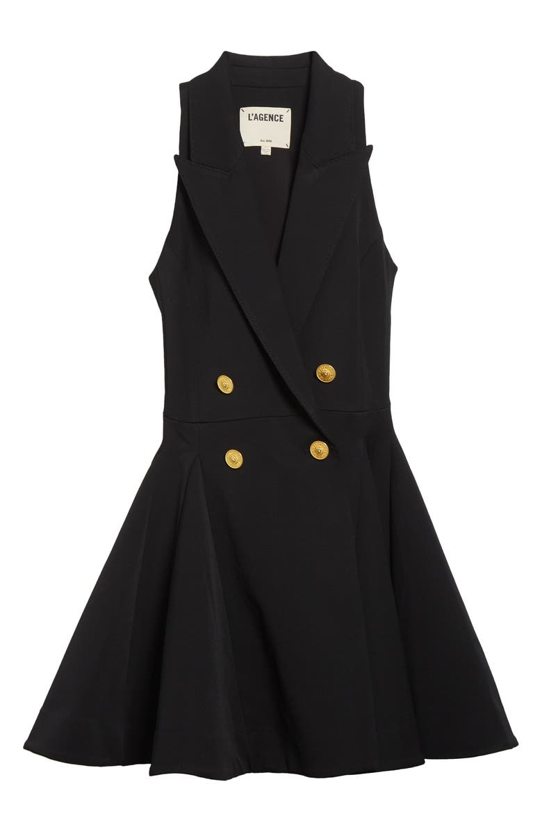 L'AGENCE Royalty Fit & Flare Minidress, Alternate, color, Black