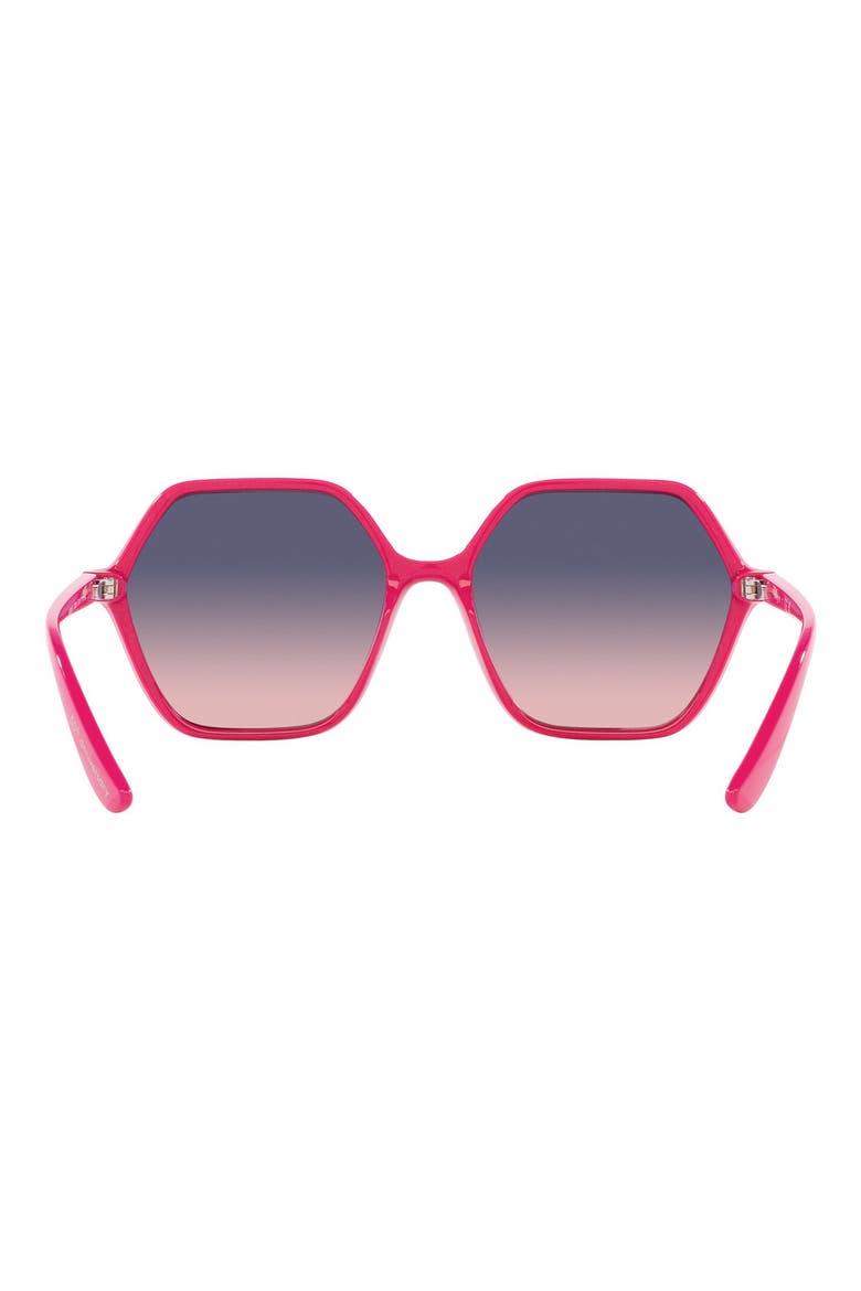 55mm Gradient Irregular Sunglasses, Alternate, color, BLUE GRADIENT