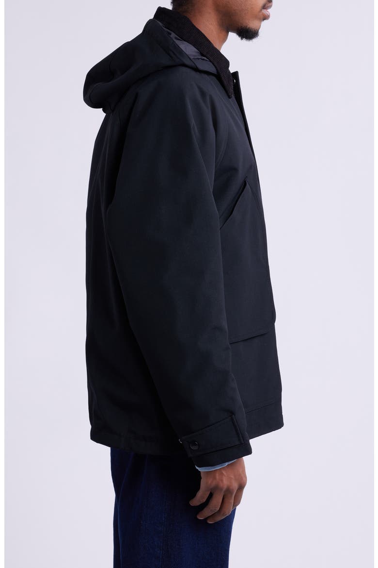 Clarton Nylon Canvas Jacket with Removable Hood, Alternate, color, BLACK / BLACK