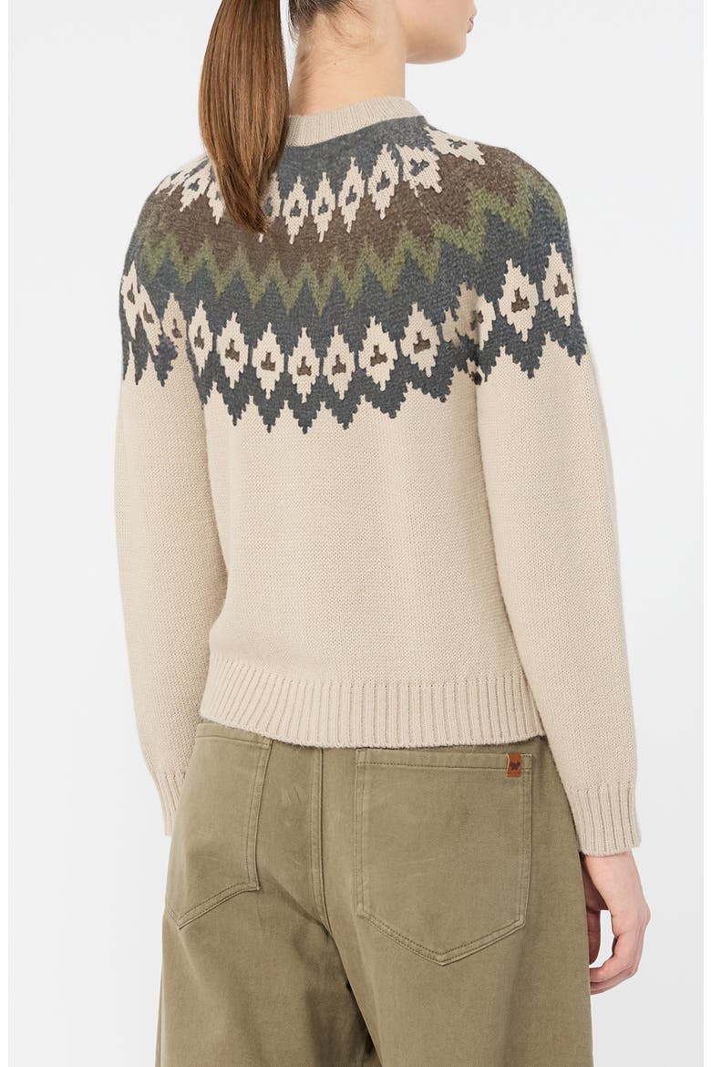 Fair Isle Alpaca & Wool Cardigan, Alternate, color, BEIGE