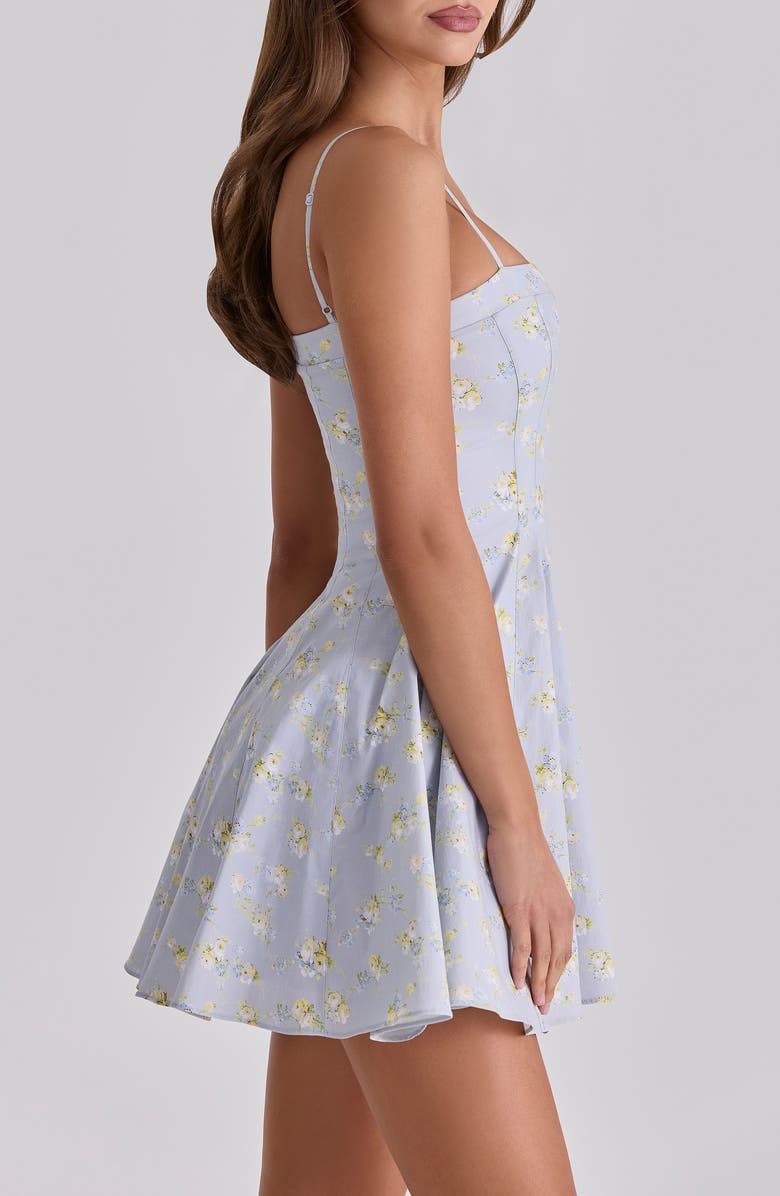 HOUSE OF CB Dolly Wildflower Print Fit & Flare Minidress, Alternate, color, Blue Wildflower