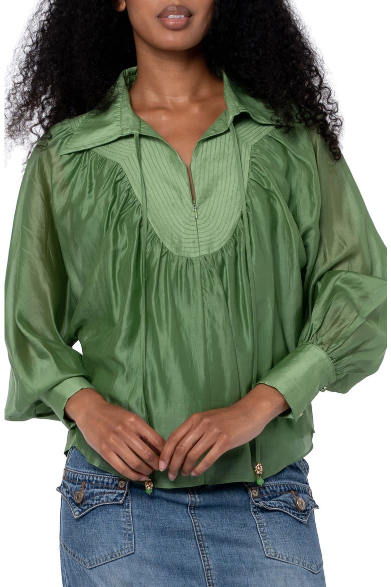Georgina Quarter Zip Top, Main, color, IVY GREEN