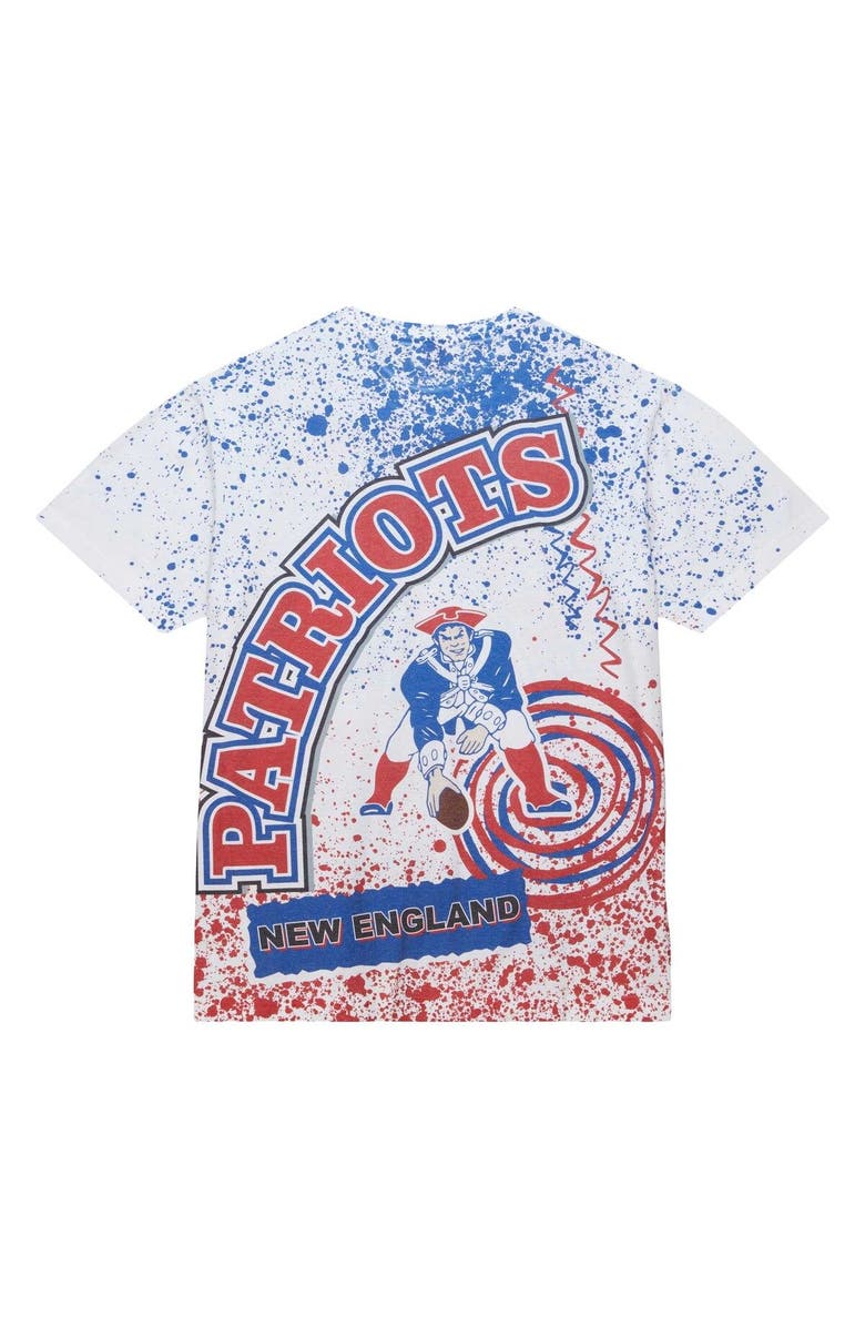 Mitchell & Ness Men's Mitchell & Ness White New England Patriots Team Burst Sublimated T-Shirt, Alternate, color, White
