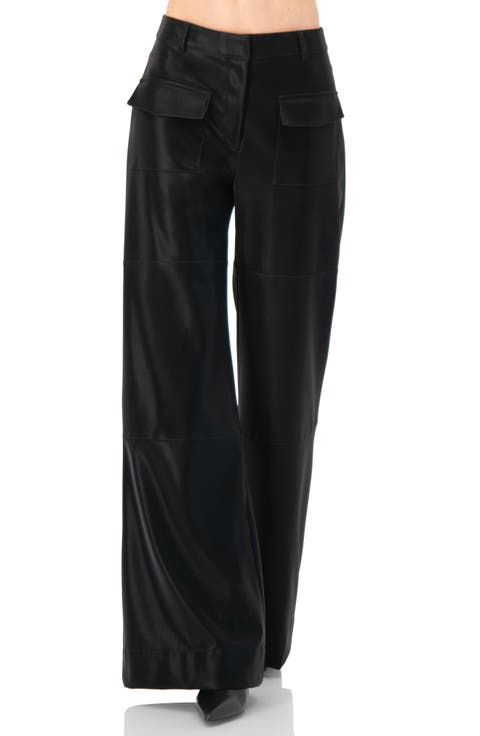 High Shine Semi-Flared Trousers
