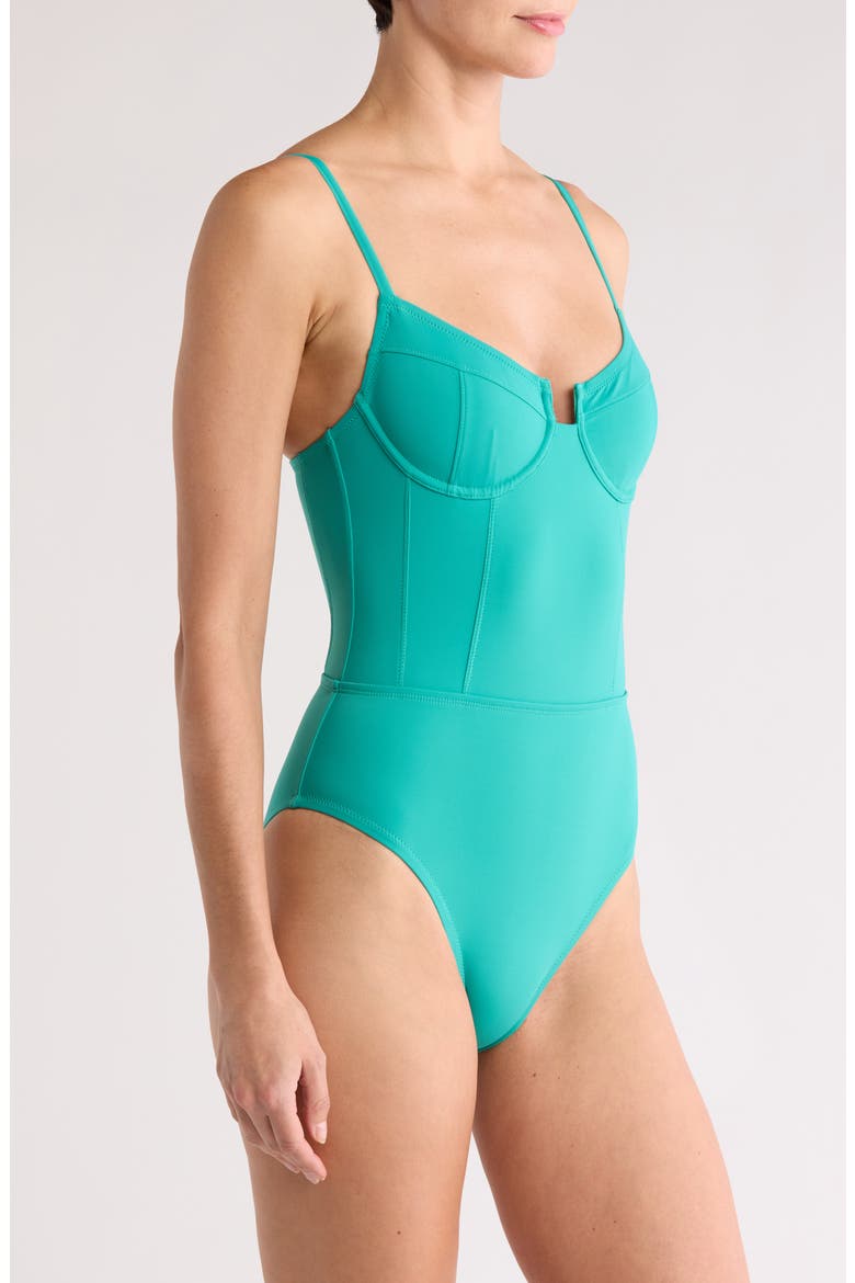 Veronica Underwire One-Piece Swimsuit, Alternate, color, TEAL