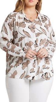 NYDJ Modern Floral Blouse