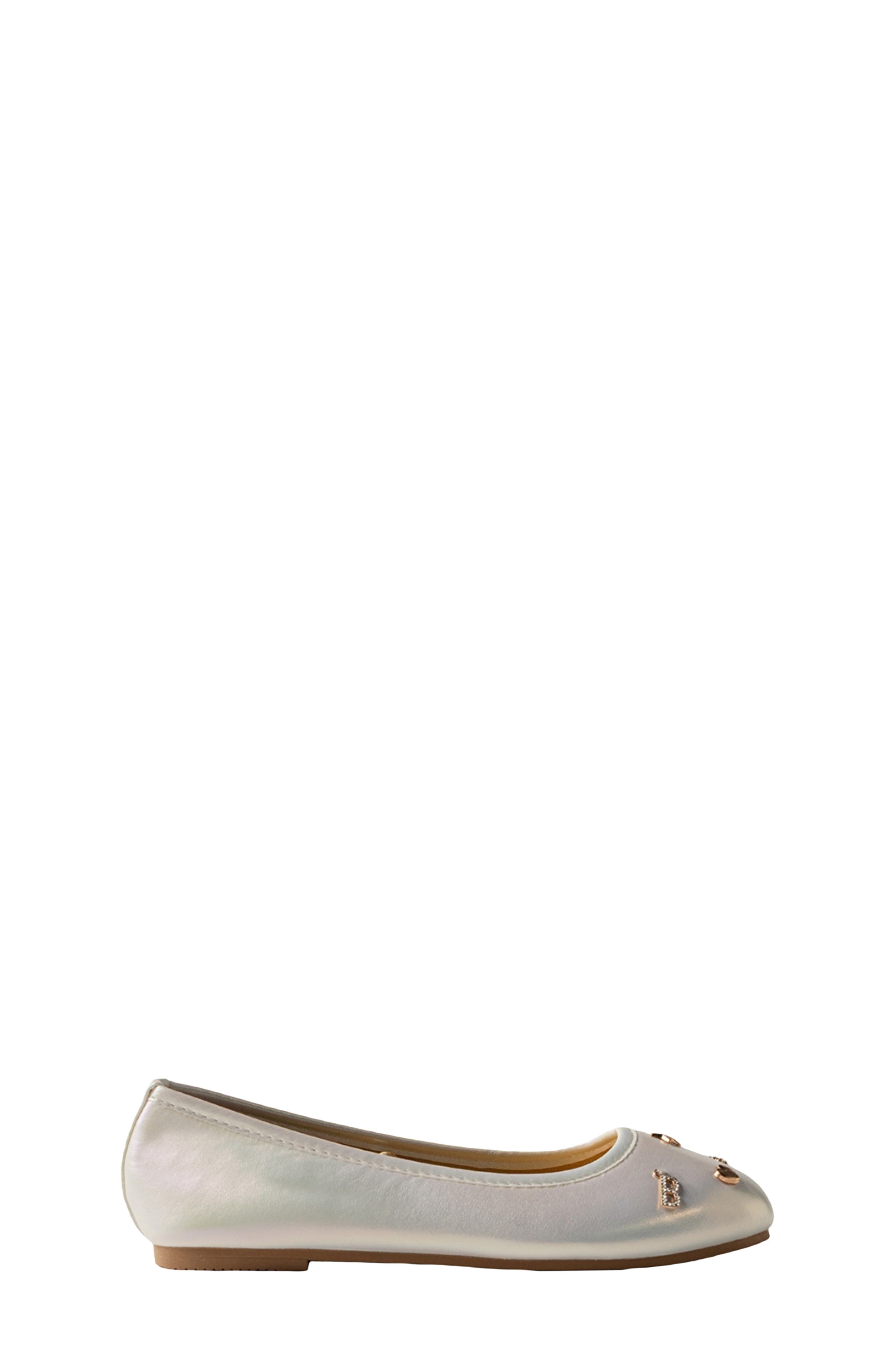 Kids' Shimmer Charm Ballet Flat, Alternate, color, WHITE