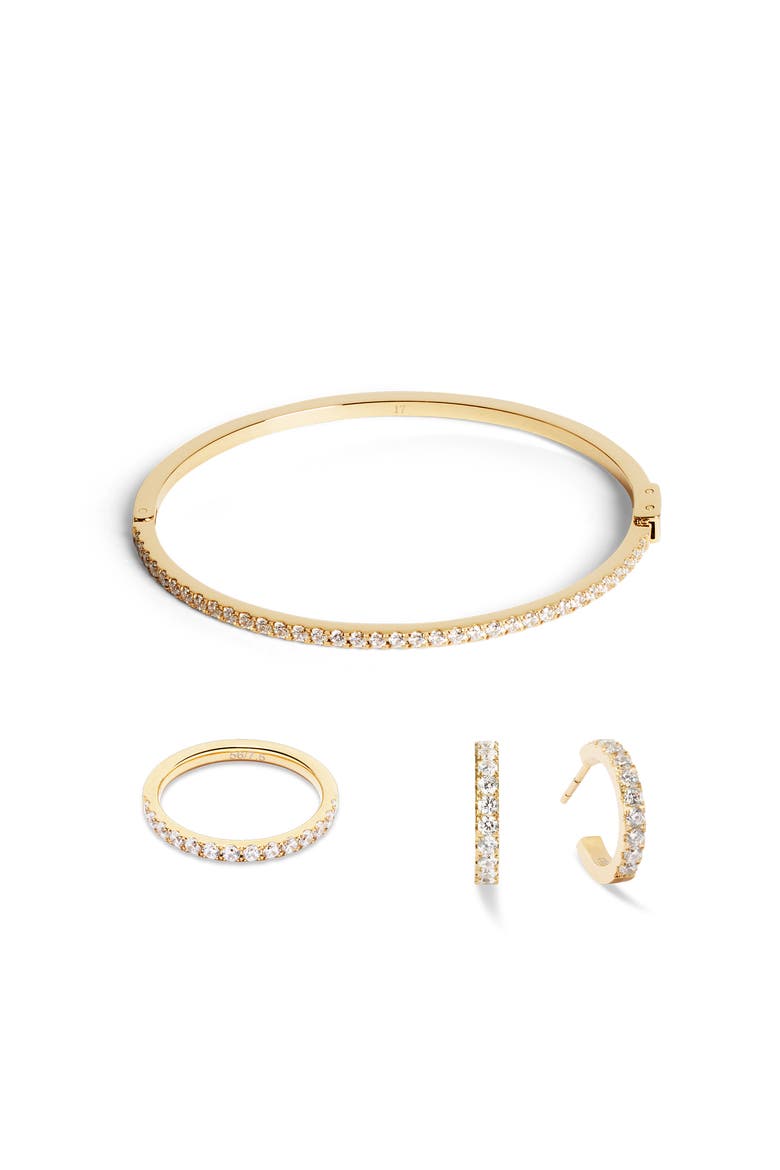 Eternal Love Gold Bangle, Alternate, color, Crystal