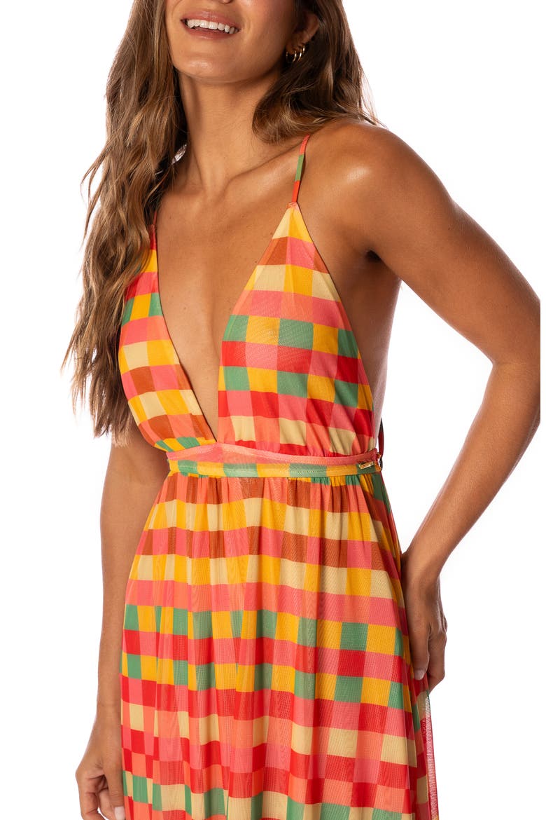 Golden Gambit Moon Bay Cover-Up Dress, Alternate, color, OPEN RED