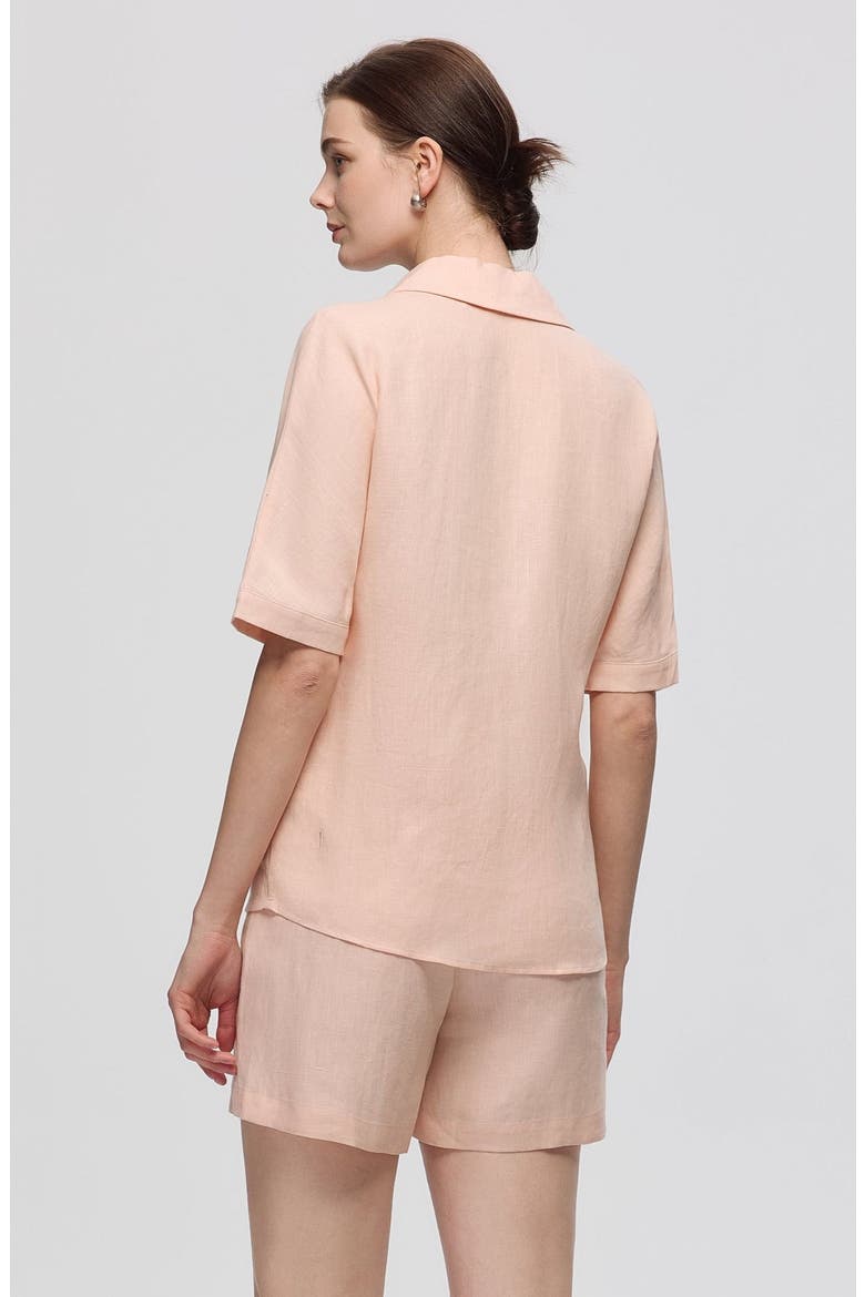 Hemp Pull-on Shorts, Alternate, color, Peach