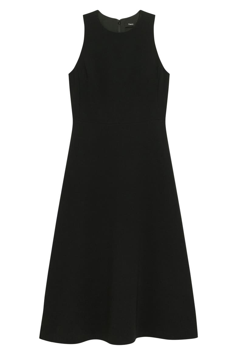 Sleeveless A-Line Midi Dress, Alternate, color, BLACK