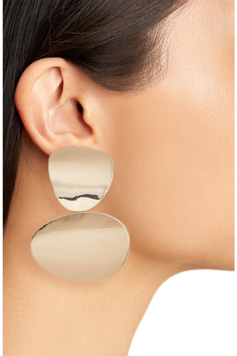 Disc Earrings, Alternate, color, GOLD