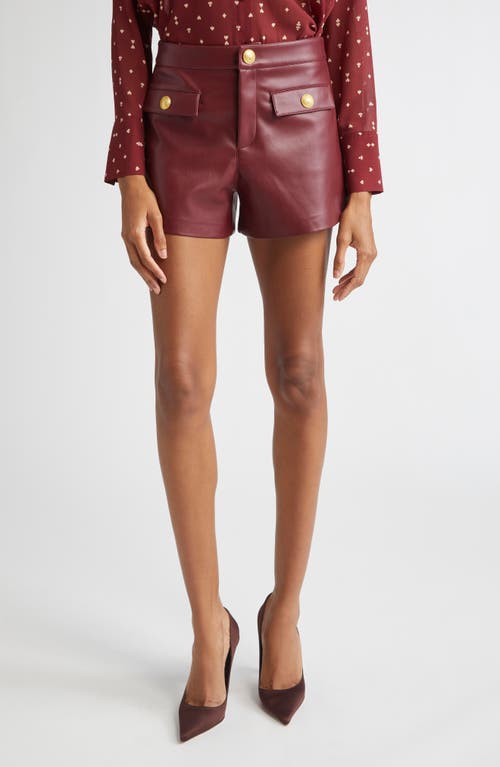 L Agence L'agence Dionne Faux Leather Shorts In Brown