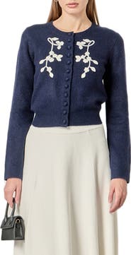 English Factory Crochet Flower Cardigan