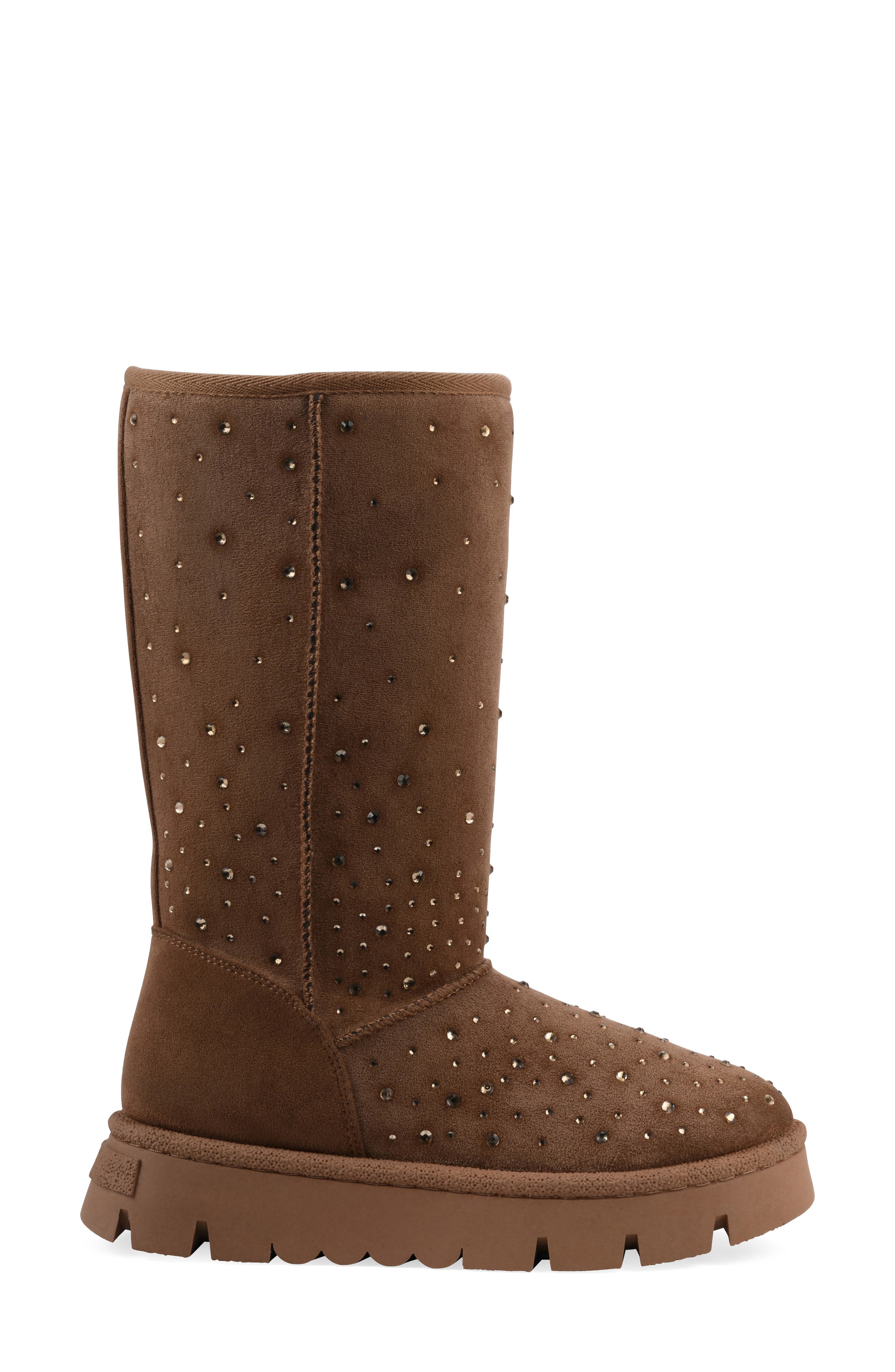 White Mountain Footwear Tripp Faux Fur Lined Boot, Alternate, color, Chestnut Faux Suede