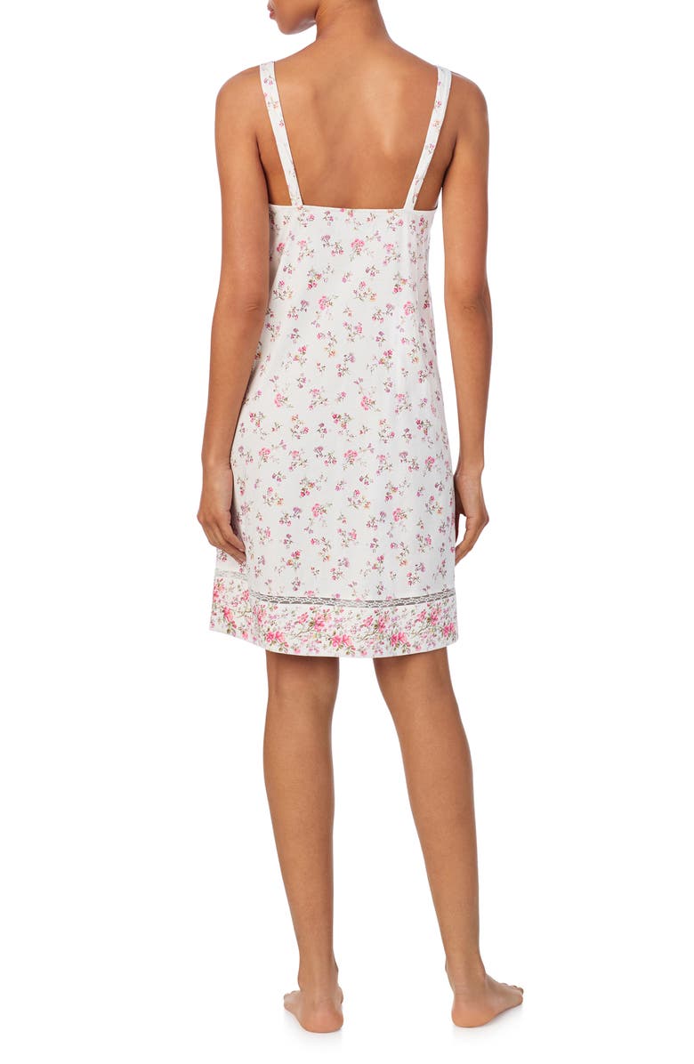 Lauren Ralph Lauren Lace Trim Floral Cotton Nightgown, Alternate, color, 