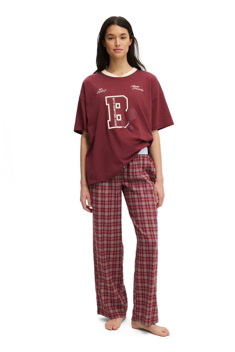 Women's 90's Oversized Sporty V-Neck Tee, Alternate, color, Burnt Apple Always Dreaming