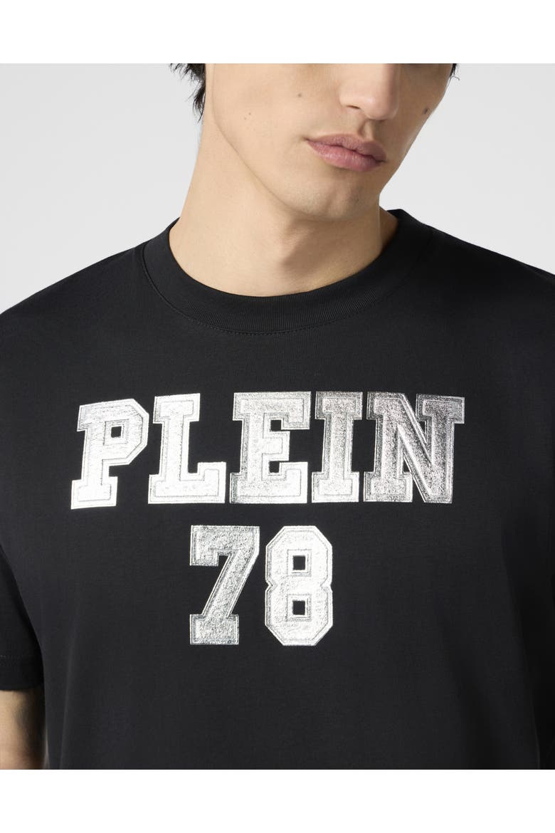 Round Neck T-Shirt College Men, Alternate, color, black