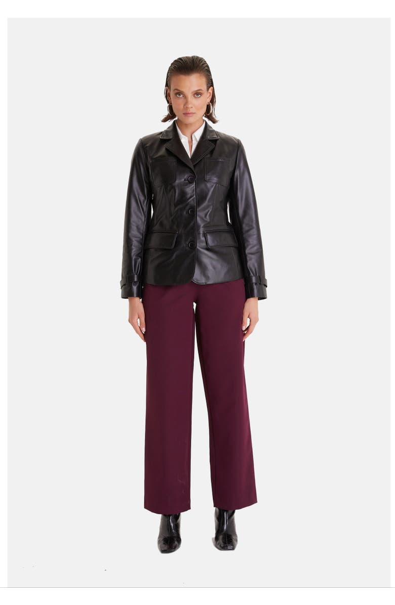 Furniq UK Rosalind Leather Jacket, Alternate, color, Black