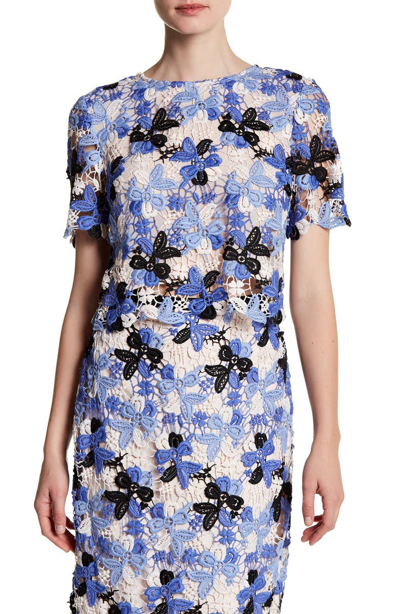 Lucy Paris Portia Lace Crop Shirt, Main, color, 