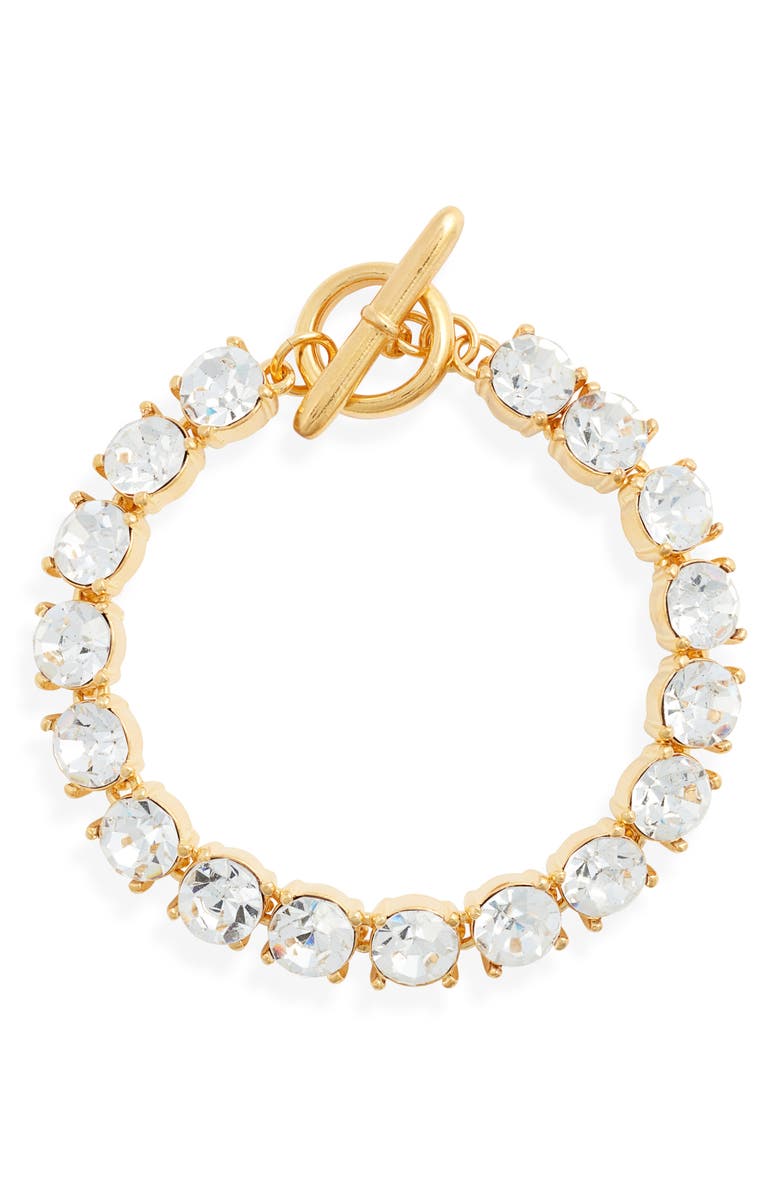 Kenneth Jay Lane Crystal Toggle Bracelet, Main, color, Gold