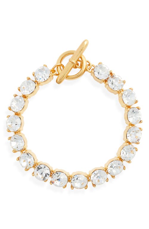 Kenneth Jay Lane Crystal Toggle Bracelet In Gold