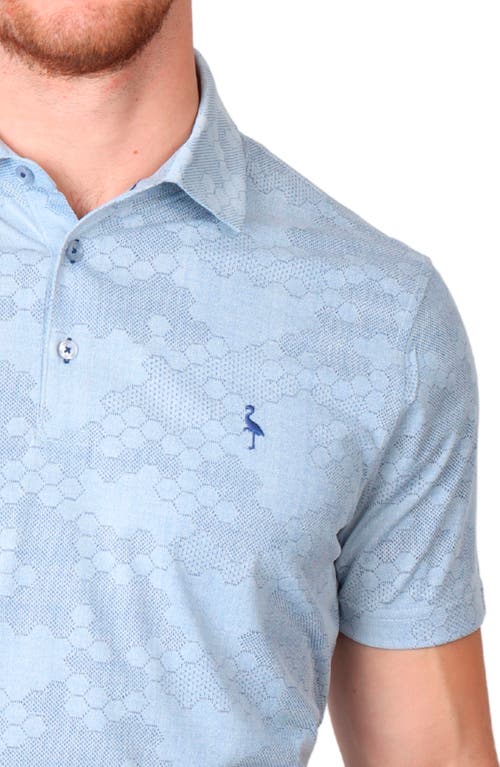 Tailorbyrd Honeycomb Print Performance Polo In Slate Blue