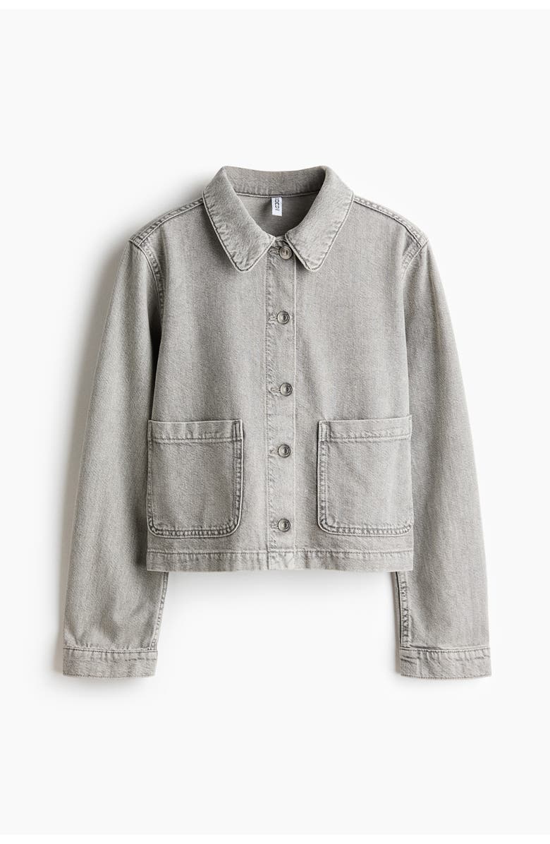 H&M Denim jacket, Alternate, color, Light Denim Gray