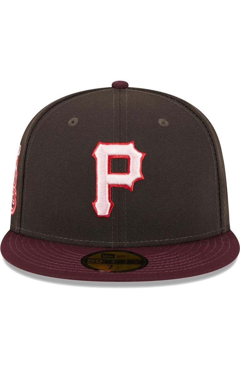 New Era Men's New Era Brown/Maroon Pittsburgh Pirates Chocolate Strawberry 59FIFTY Fitted Hat, Alternate, color,