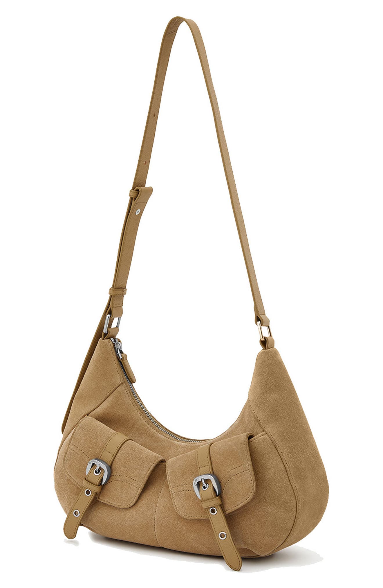 Oryany Rodeo Suede Shoulder Bag, Alternate, color, Ivory