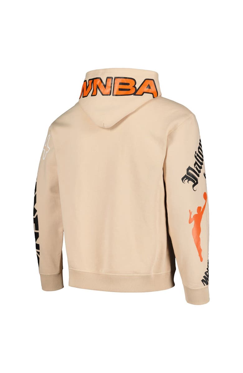 THE WILD COLLECTIVE Unisex The Wild Collective Cream WNBA Gear Graffiti Acid Wash Pullover Hoodie, Alternate, color,