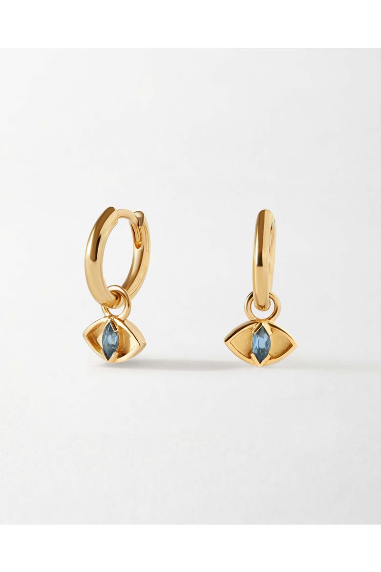 Evil Eye Huggie Earrings, Main, color, Evil Eye